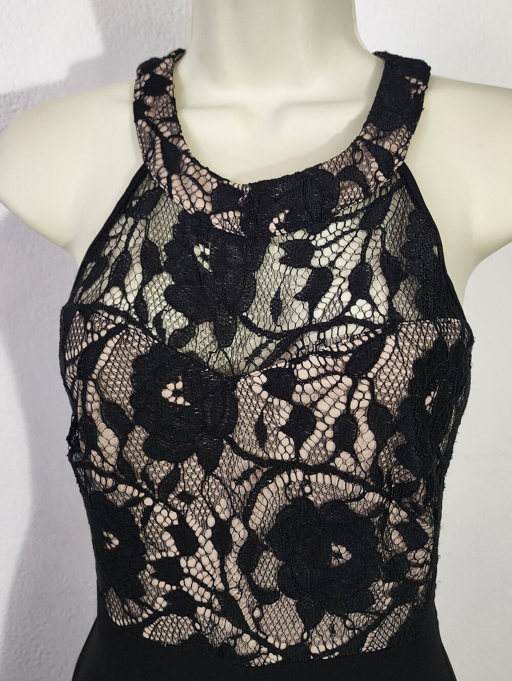 Enfocus Studio Dress Lace-Overlay Halter Vintage Evening Black Size 6 - Picture 11 of 16